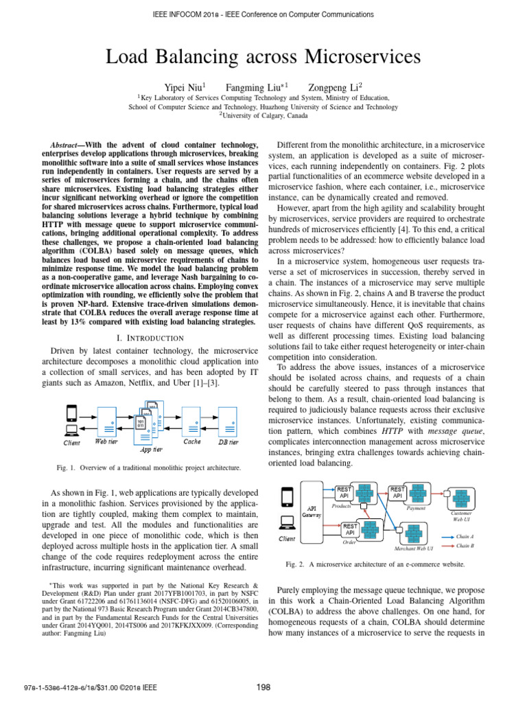 Chain-Oriented Load Balancing for Microservices | PDF | Load Balancing ...