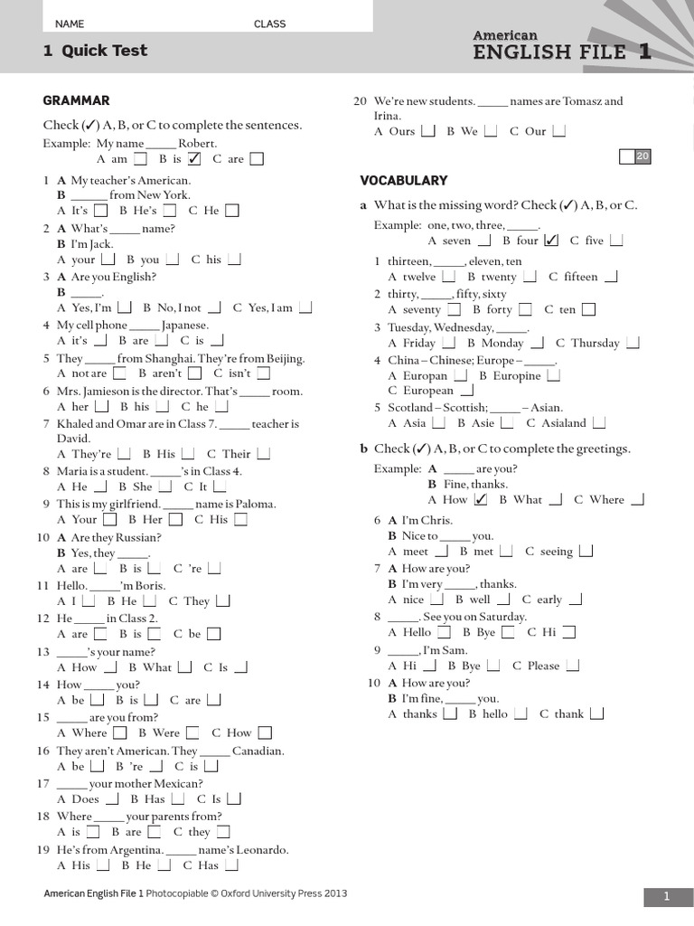 AEF1 File1 Quick Test (WWW - Languagecentre.ir) | PDF | English ...