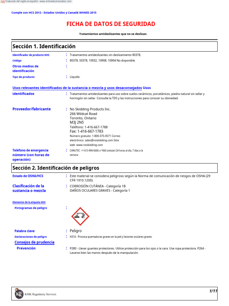 MSDS - No Skidding Anti Slip Treatments - NoSkidding S - 240706 ...