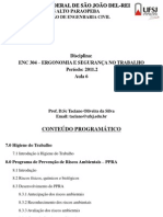 Aula 6 - Ergonomia e Seguran+ºa No Trabalho - UFSJ - CAP - A - 2011.2