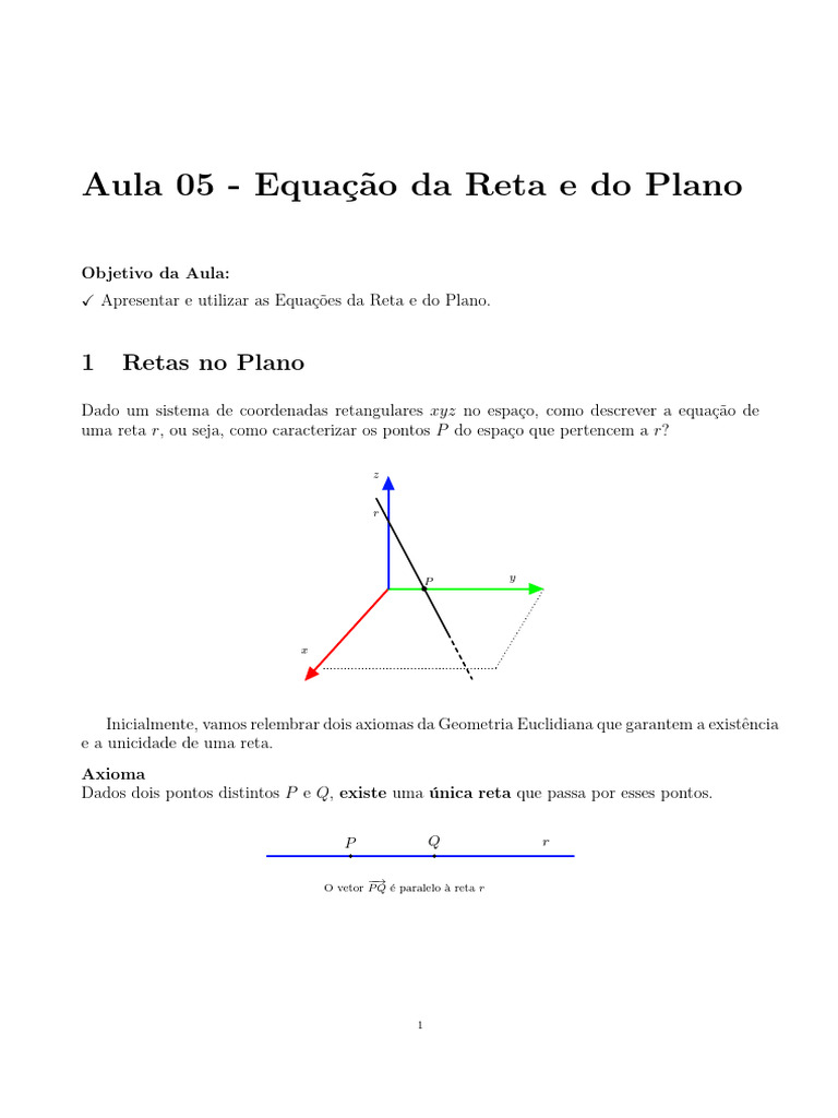 Equações da Reta e do Plano no Espaço | PDF | Linha (Geometria ...
