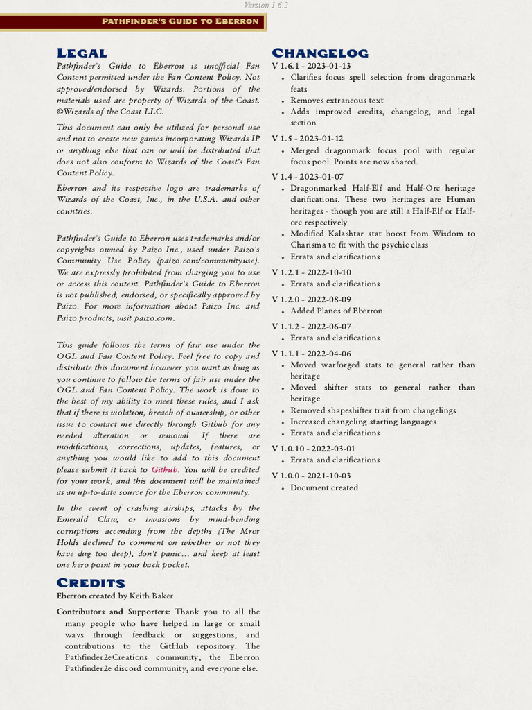 Pathfinder 2e Guide To Eberron