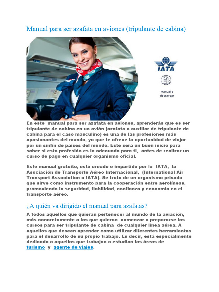 Manual Para Ser Azafata De Vuelo PDF Negocios Inform tica