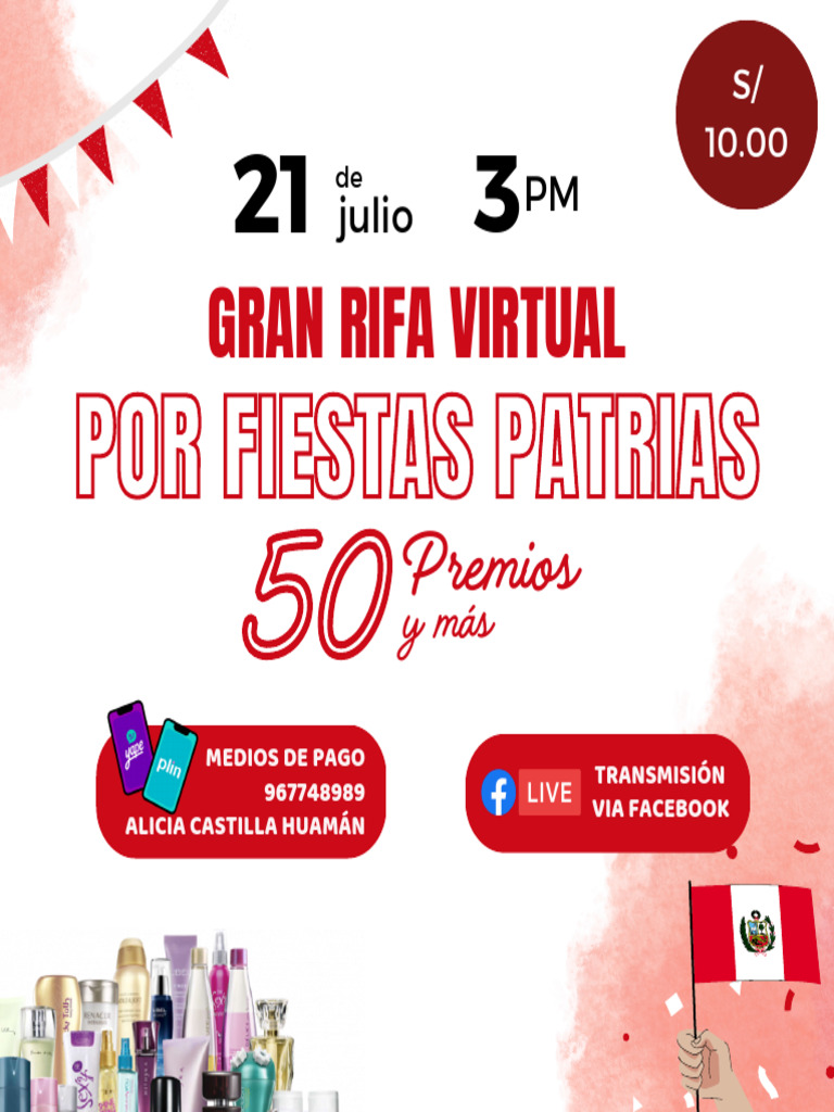 Gran Rifa Virtual - Fiestas Patrias 2024 | PDF | Productos de higiene ...