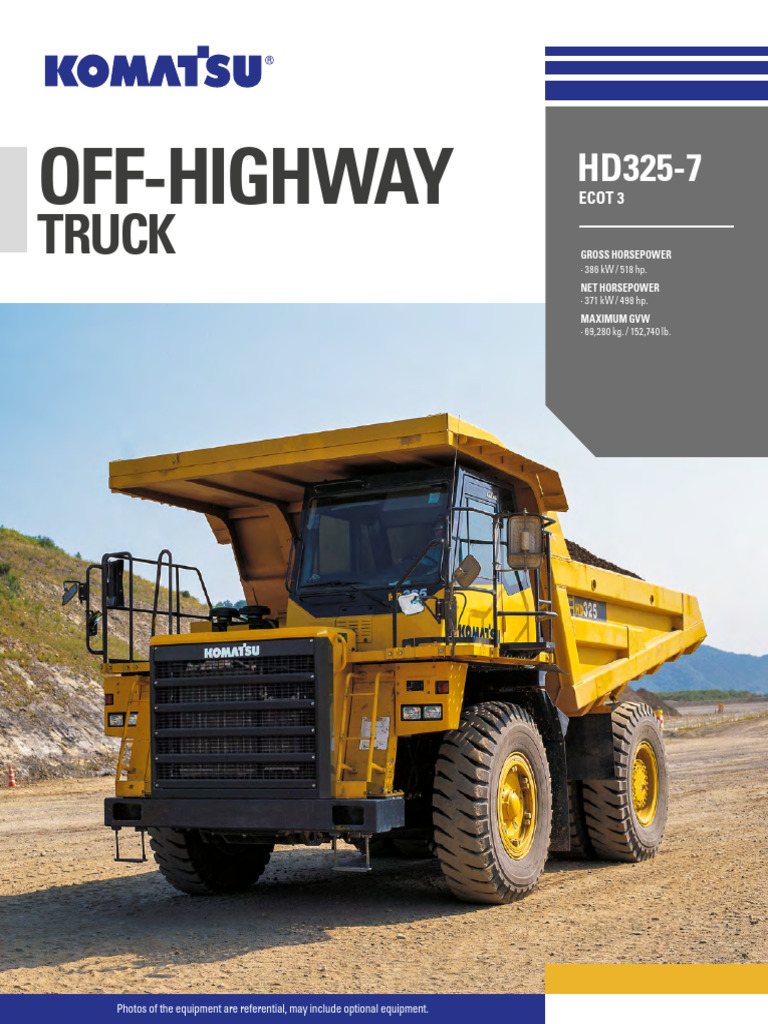 Komatsu HD325-7 Off-Highway Truck Specs | PDF | Axle | Horsepower