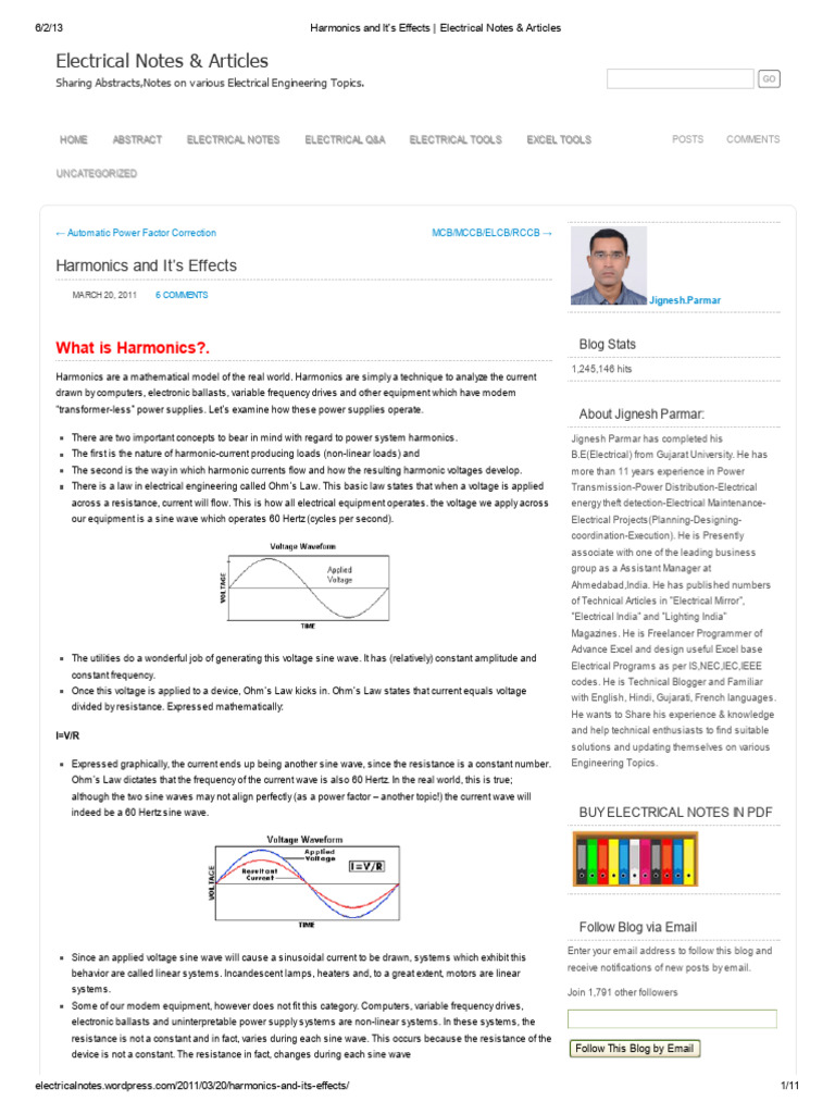 Harmonics and It's Effects - Electrical Notes & Articles | PDF ...