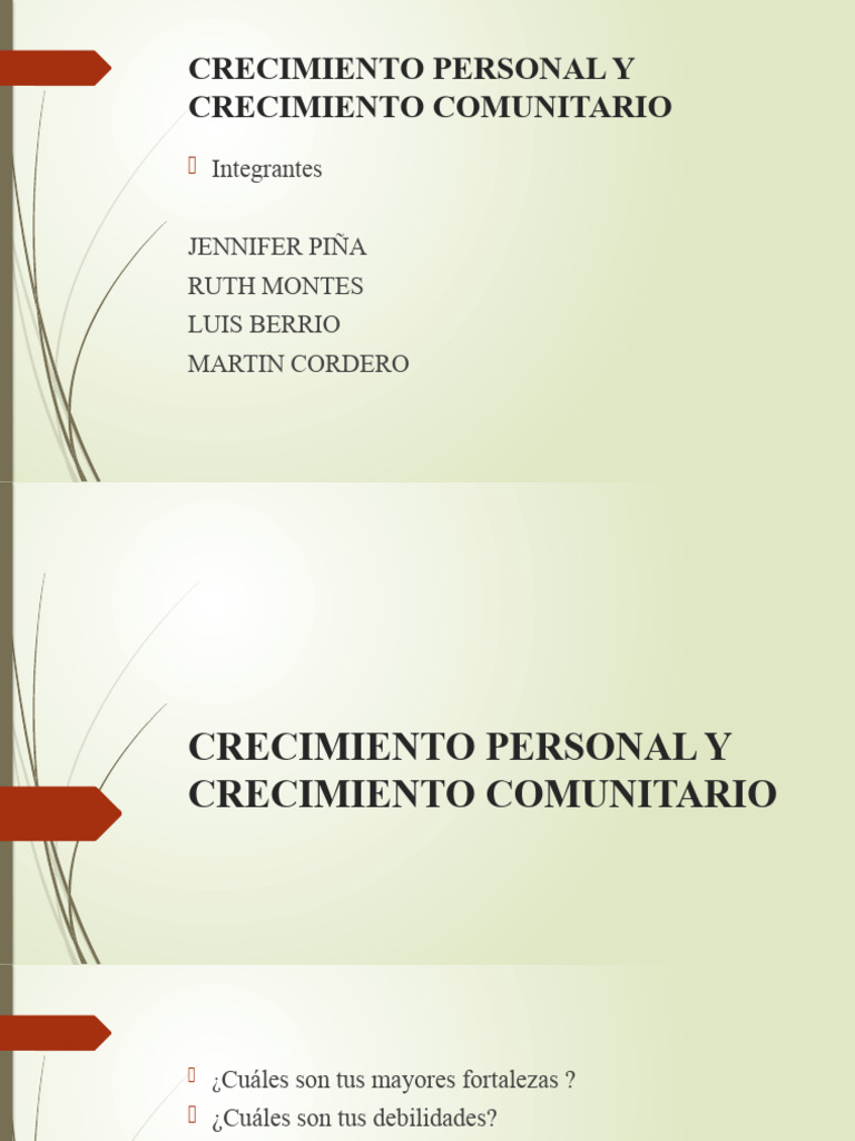 Fortalezas y Metas para el Crecimiento Comunitario | PDF