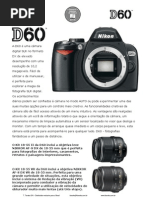 Manual Original Portugues Da Nikon d 60