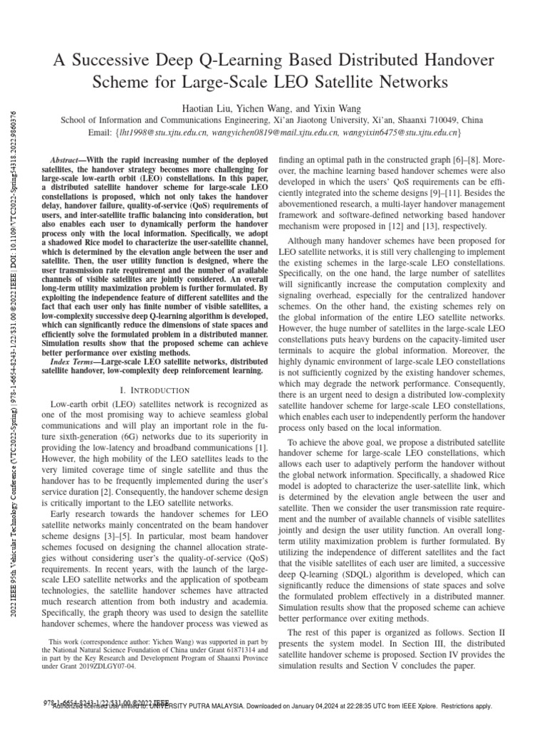 A Successive Deep Q-Learning Based Distributed Handover Scheme For ...