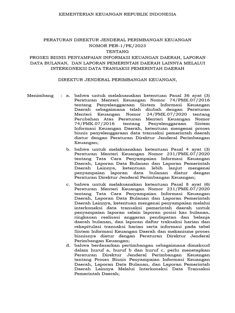 Per 1 Pk 2023 Poses Bisnis Penyampaian Ikd Laporan Data Bulanan Dan