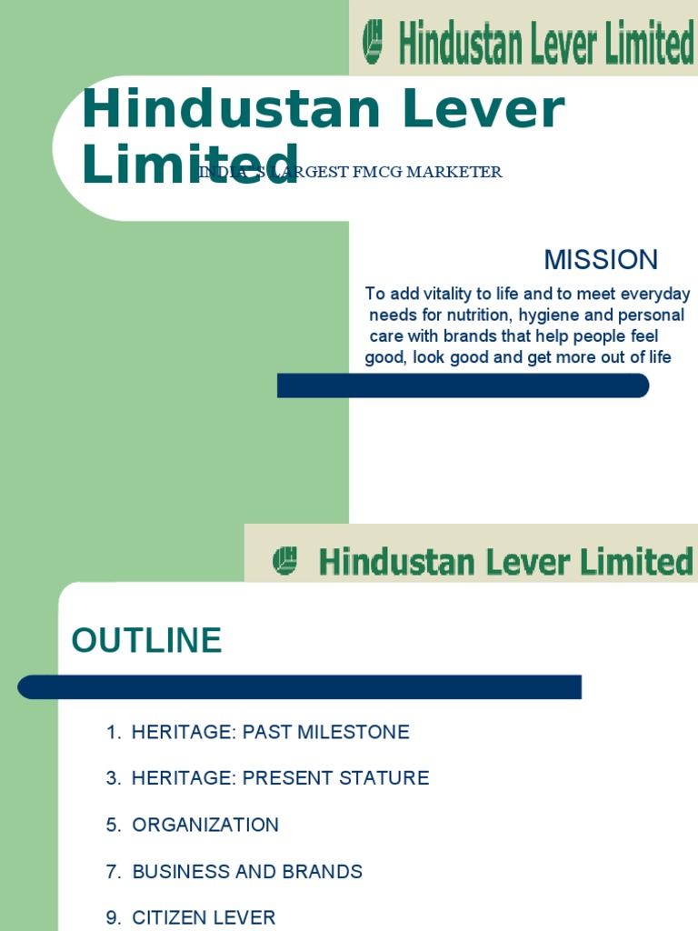 Hindustan Lever Limited Mission PDF Unilever Business