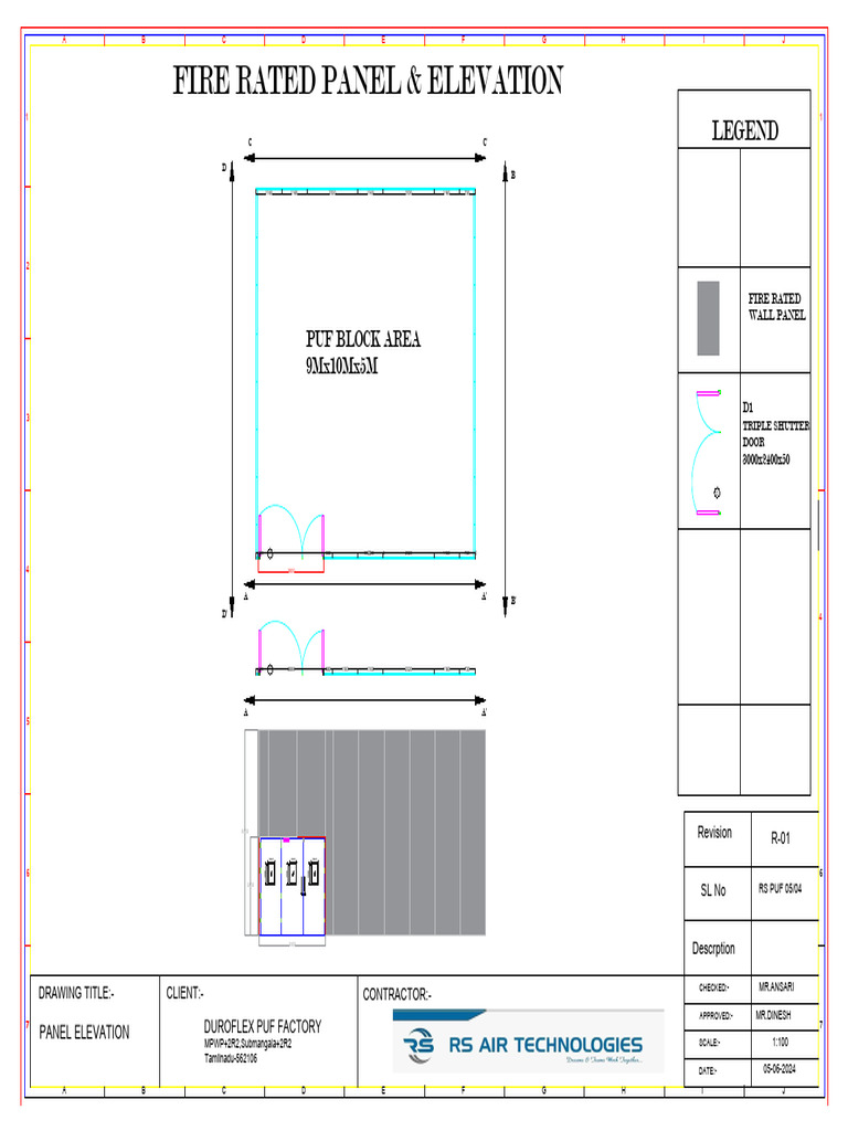 Fire Rated Panel Elevation Drawing | PDF