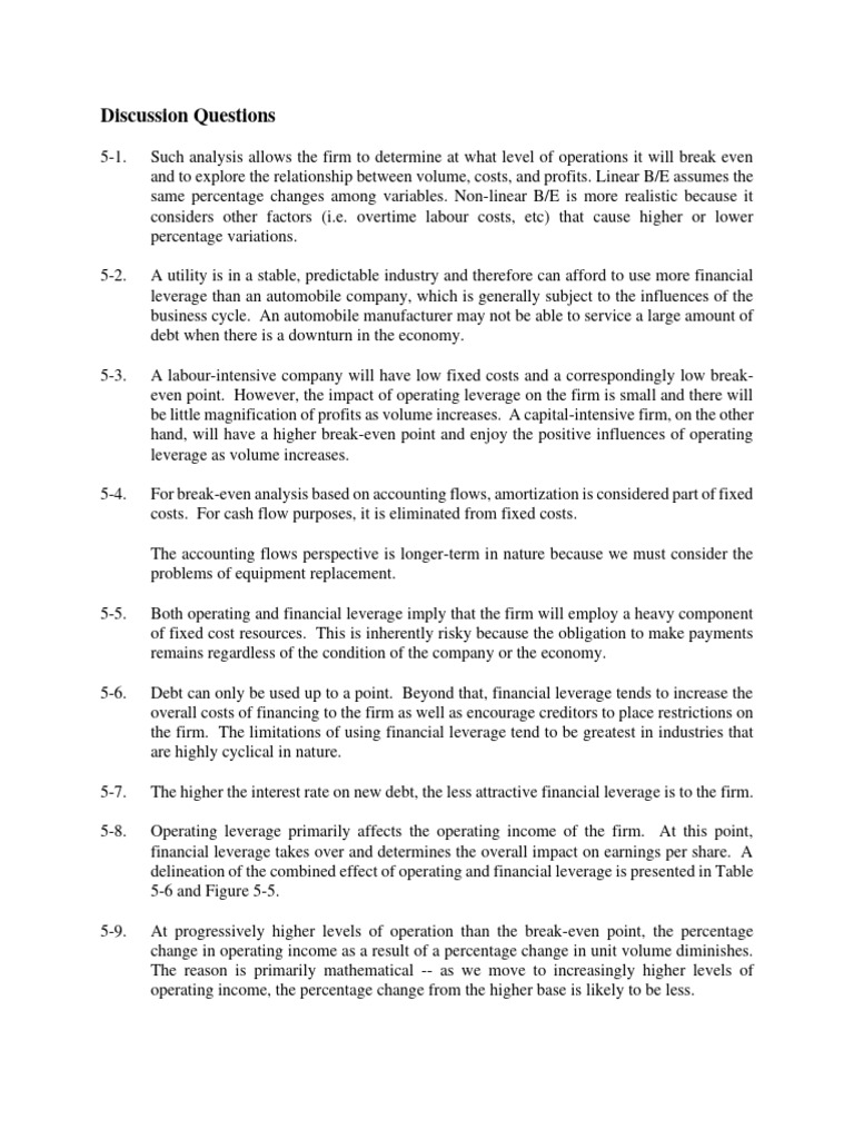 Ch 5 exercises solutions download free pdf leverage finance debt