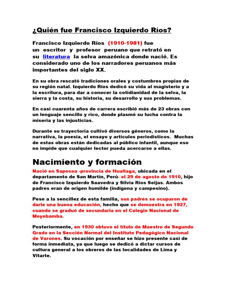 Biografía de Francisco Izquierdo Ríos | PDF