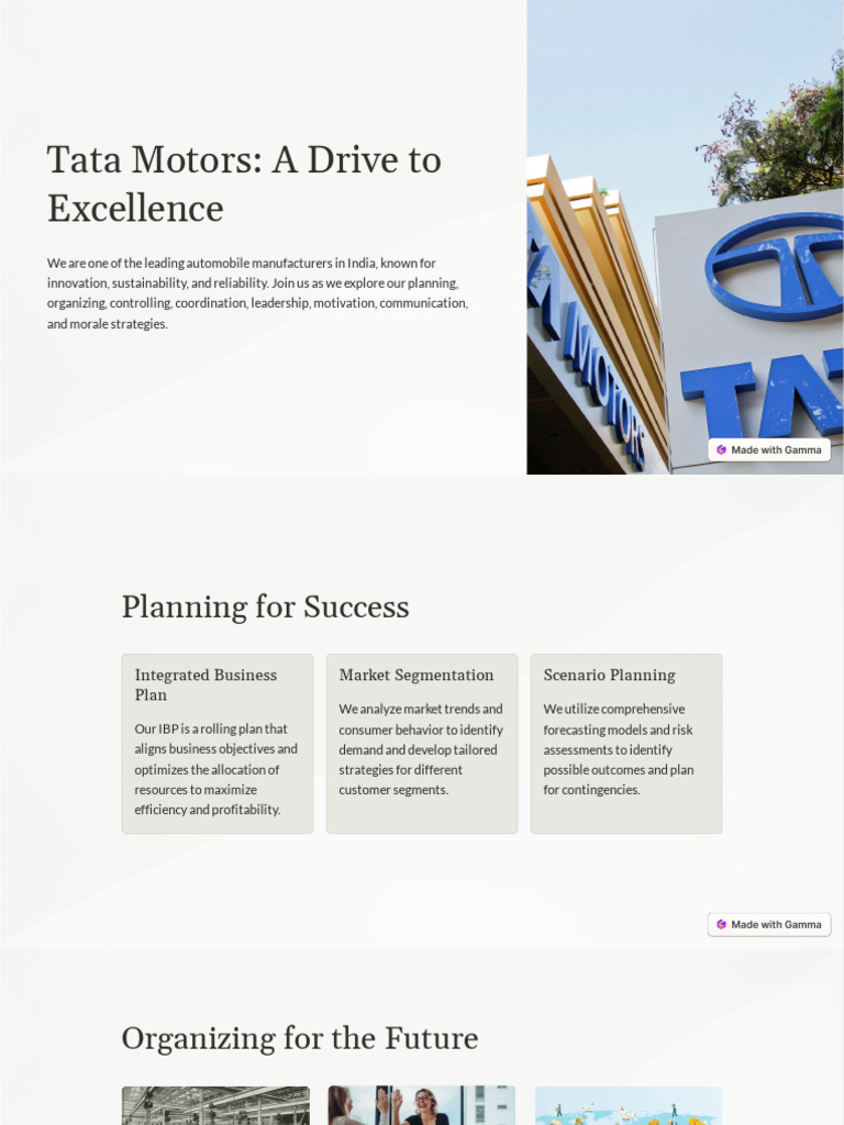 Tata Motors A Drive To Excellence Pdf Leadership Incentive