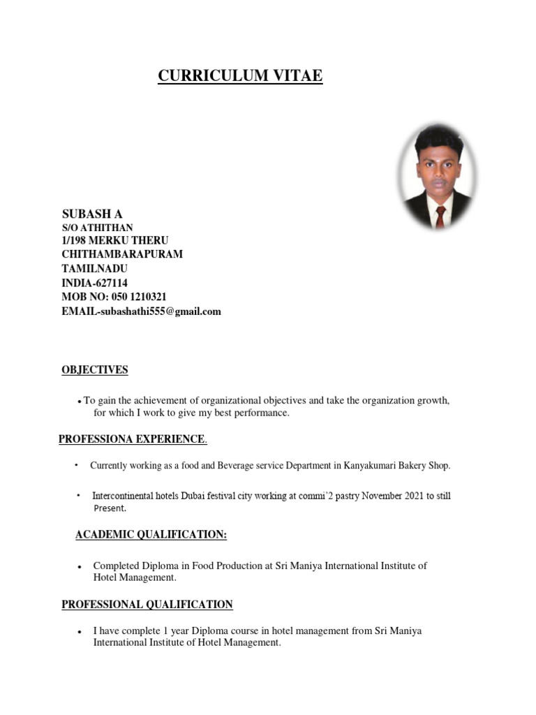 Subash cv update pdf