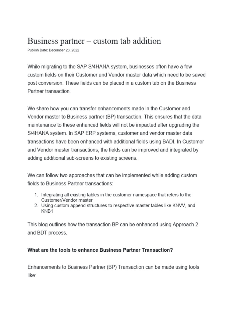 Business Partner Related Qs | PDF | Databases | Database Transaction