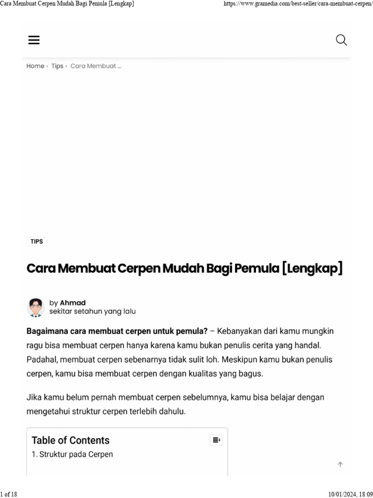 Cara Membuat Cerpen | PDF | Karier & Perkembangan