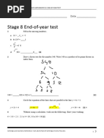 Year 8 Maths End-of-Year Test | PDF | Area | Mathematics