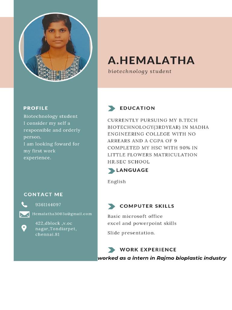 A.Hemalatha Resume | PDF