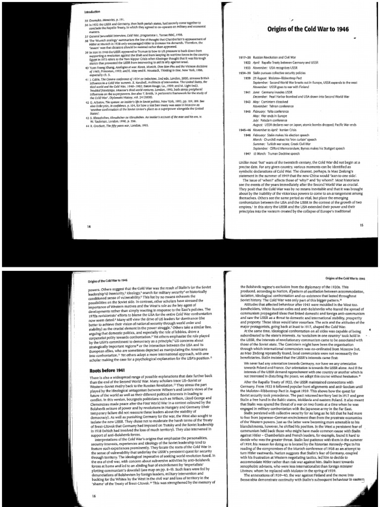 Sewell The Cold War Chapter 1 Origins | PDF