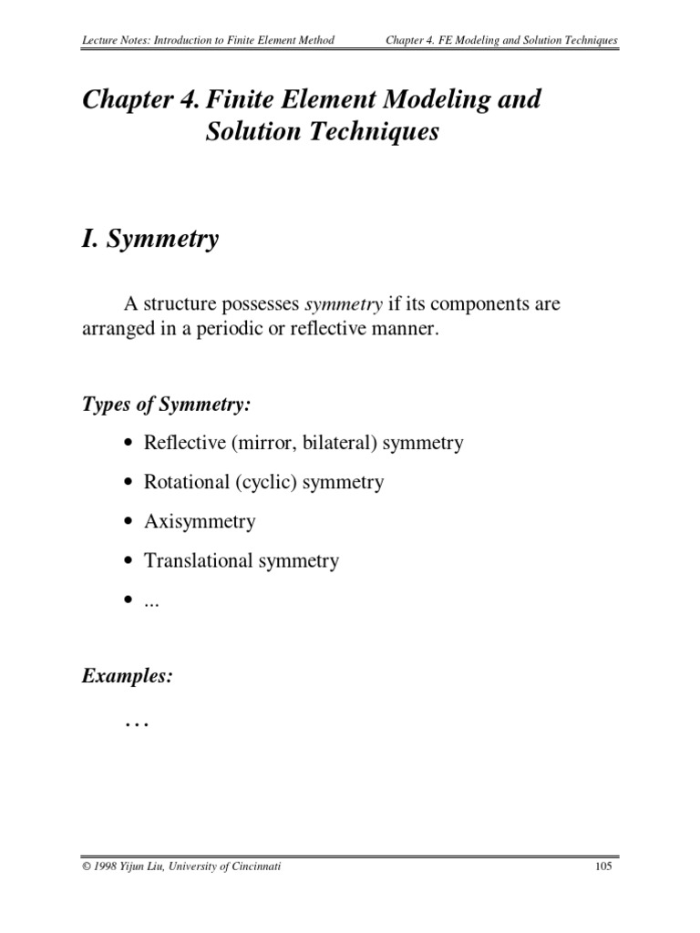 Chapter 4. Finite Element Modeling and Solution Techniques | PDF