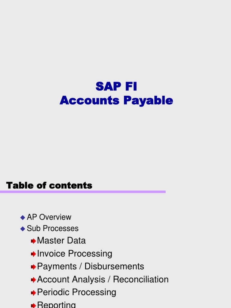 SAP Accounts Payable Process Overview | PDF | Invoice | Accounts Payable
