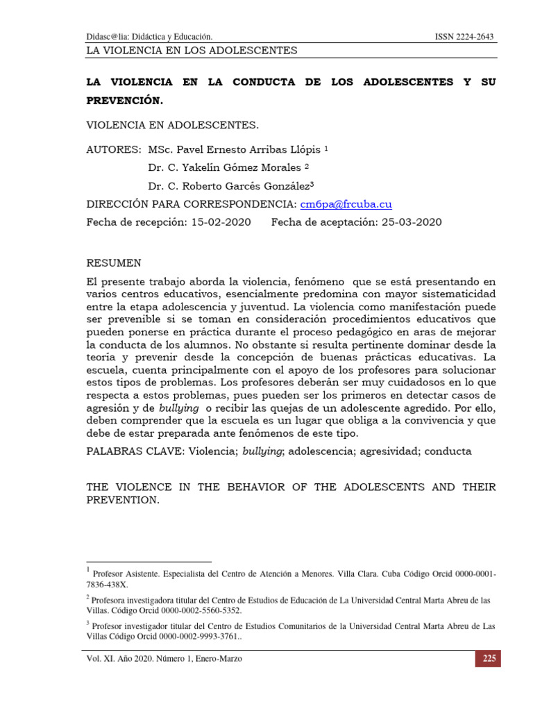 Prevención de la Violencia en Adolescentes | PDF | Violencia | Agresión
