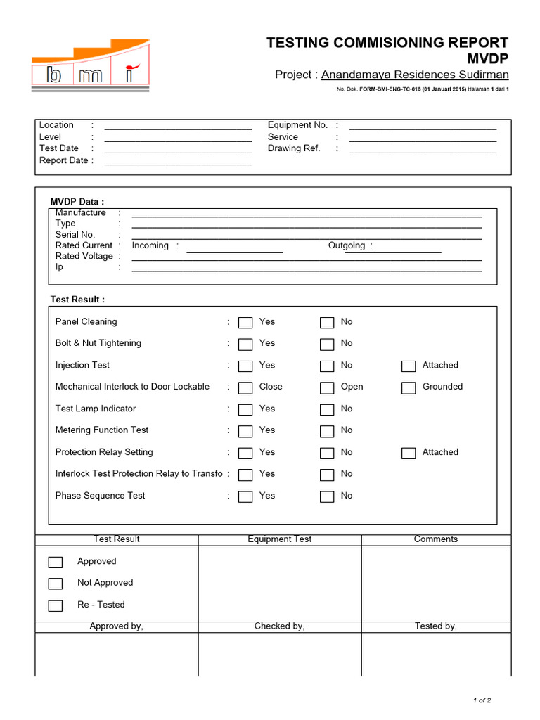 MVDP Testing Commissioning Report | PDF | Electrical Engineering ...