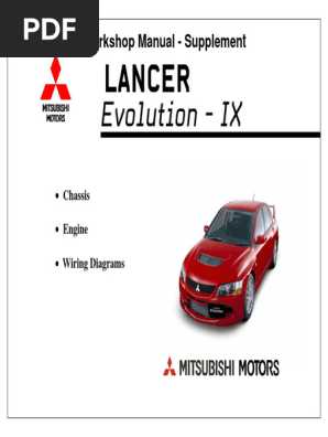 MITSUBISHI LANCER EVOLUTION IX 整備解説書 Mitsubishi Lancer Evolution Ix 2005 Workshop Manual | PDF