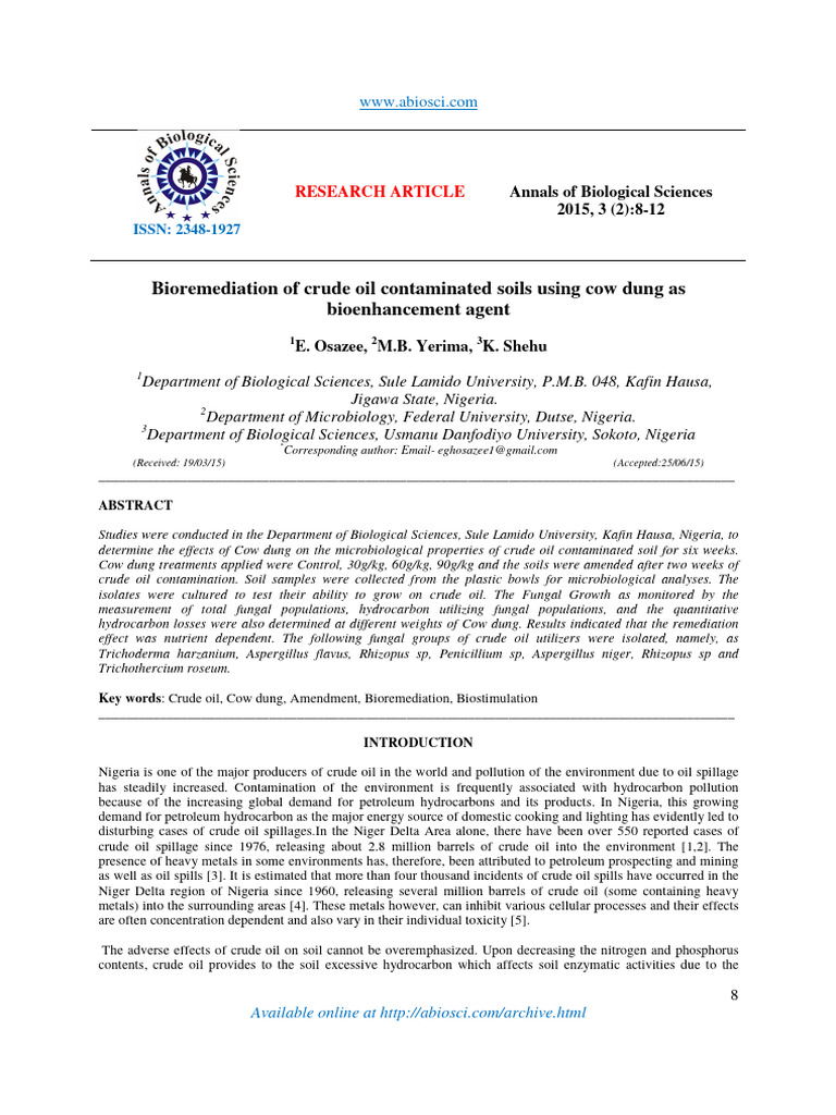 Bioremediation of Oil-Contaminated Soil | PDF | Soil | Oil Spill