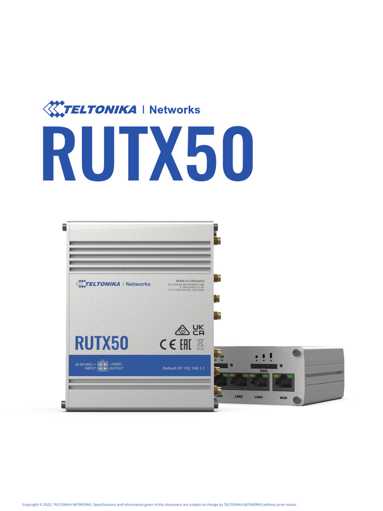 Rutx50 Datasheet v11 | PDF | Virtual Private Network | Computer Science