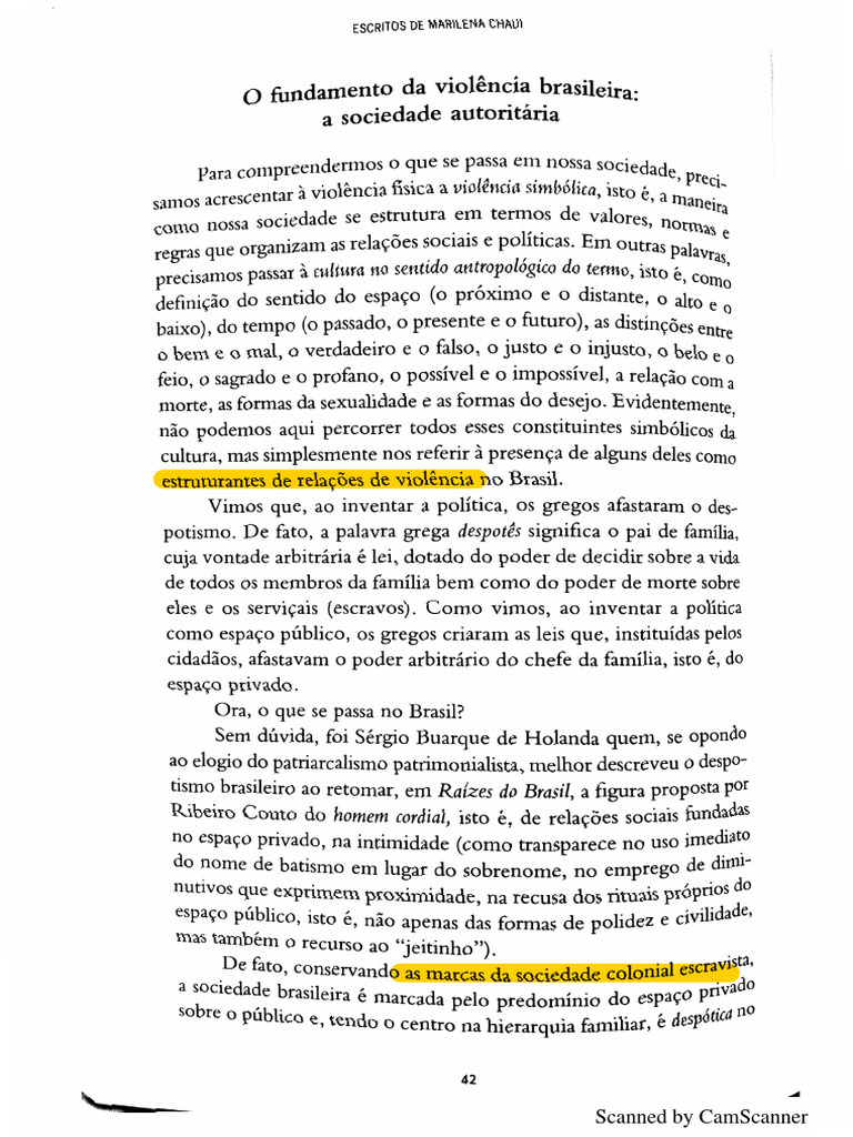 marilena-chau-o-fundamento-da-viol-ncia-brasileira-a-sociedade
