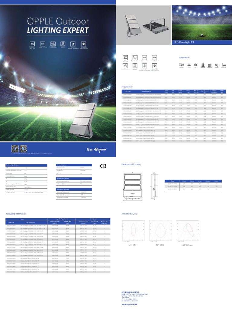LED Floodlight E III Specifications | PDF | Alternating Current ...