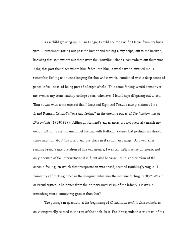 The End Of Narcissism Re Visioning The Oceanic Feeling - 