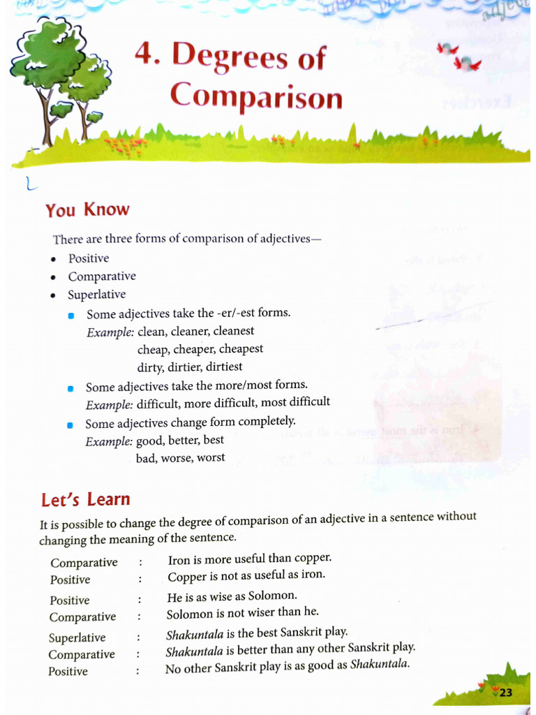DEGREE OF COMPARISON CLASS 7 PDF visual data 3