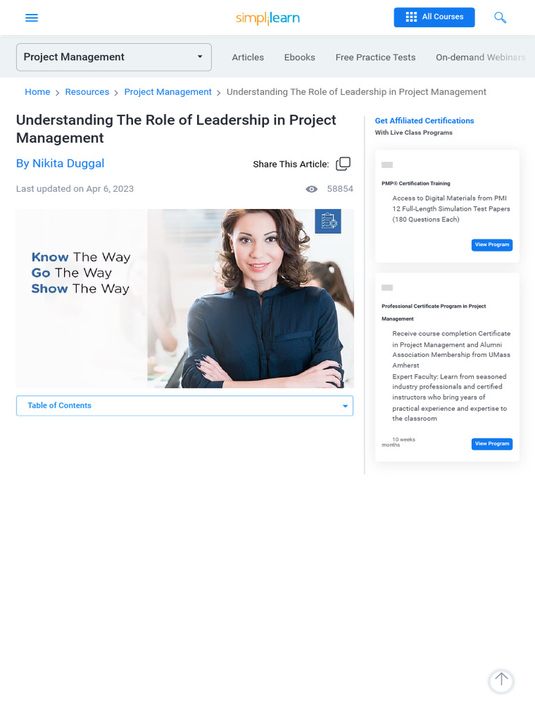 Understanding The Role of Leadership in Project Management: by Nikita ...