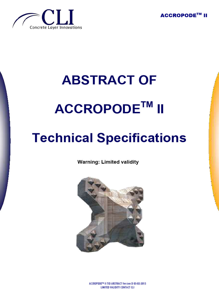 ACCROPODE™ II - Basic Specifications - Version D | PDF | Concrete | Cement