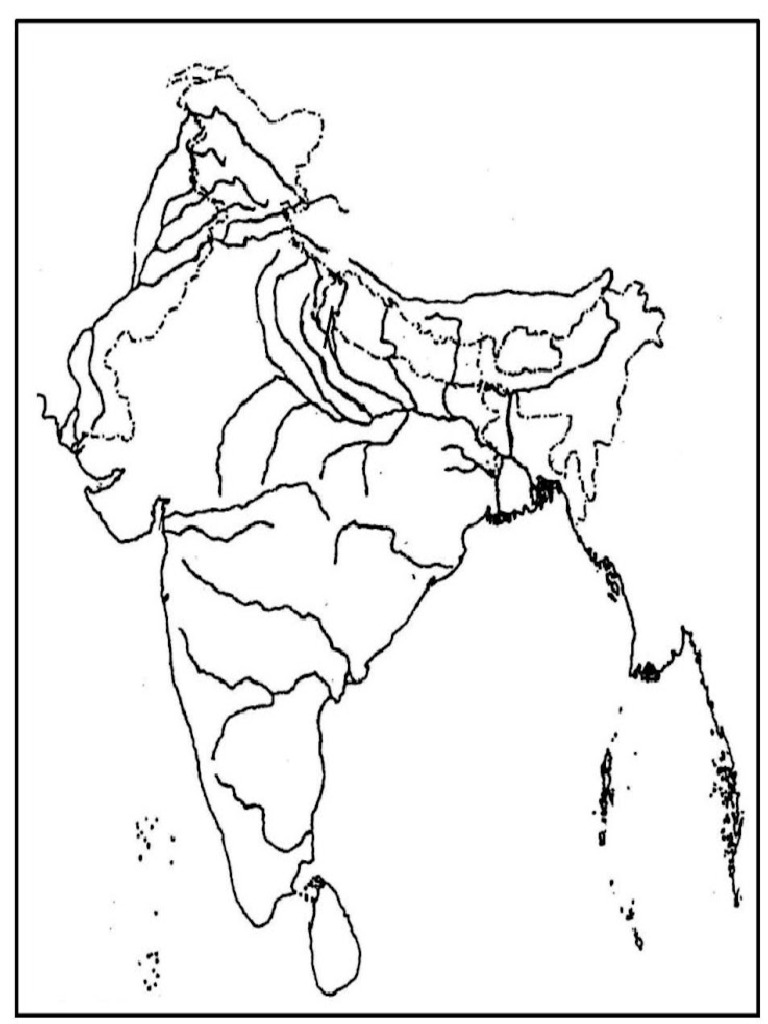 India Physical Map Blank PDF 1