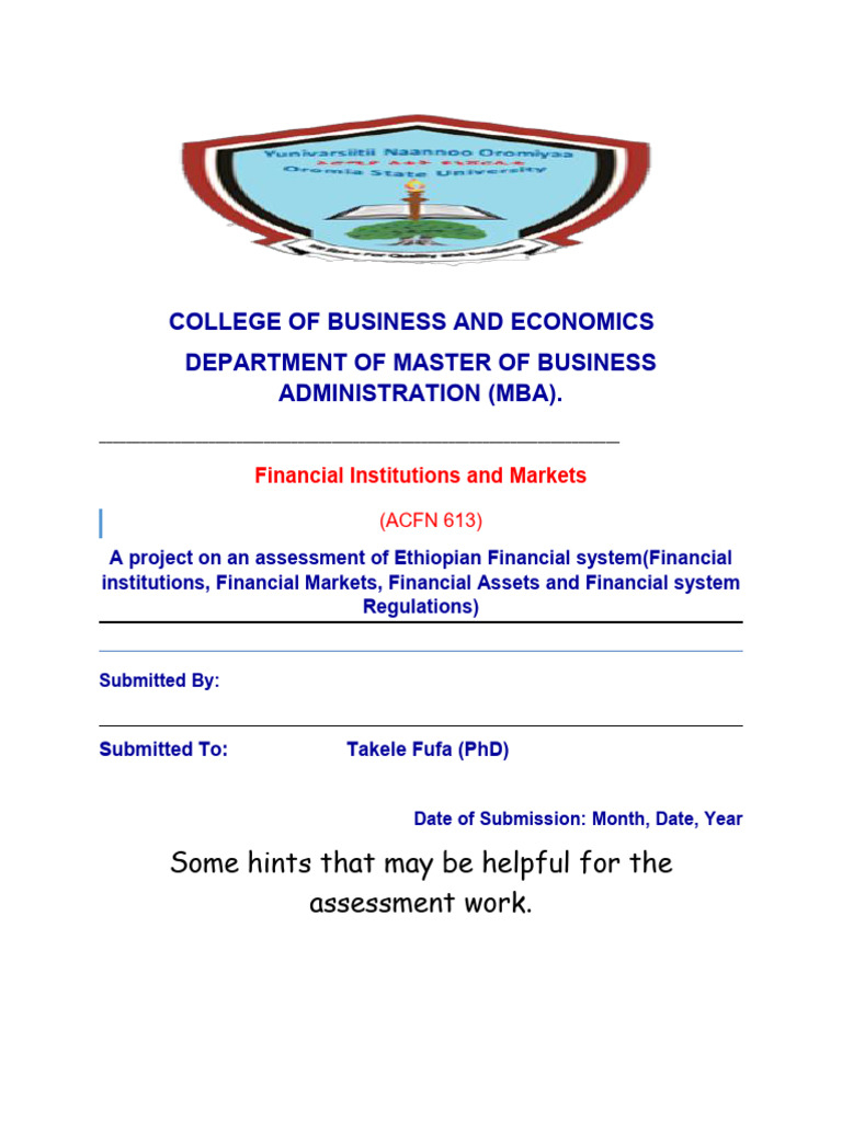 Overview of Ethiopian Financial System | PDF | Money | Financial Capital