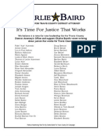 Charlie Baird Supporter List, Revised Dec. 6, 2011