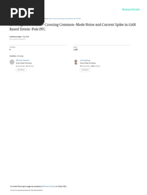 InvestigationofZero-CrossingCommon-ModeNoiseandCurrentSpikeinGANBasedTotem-PolePFC