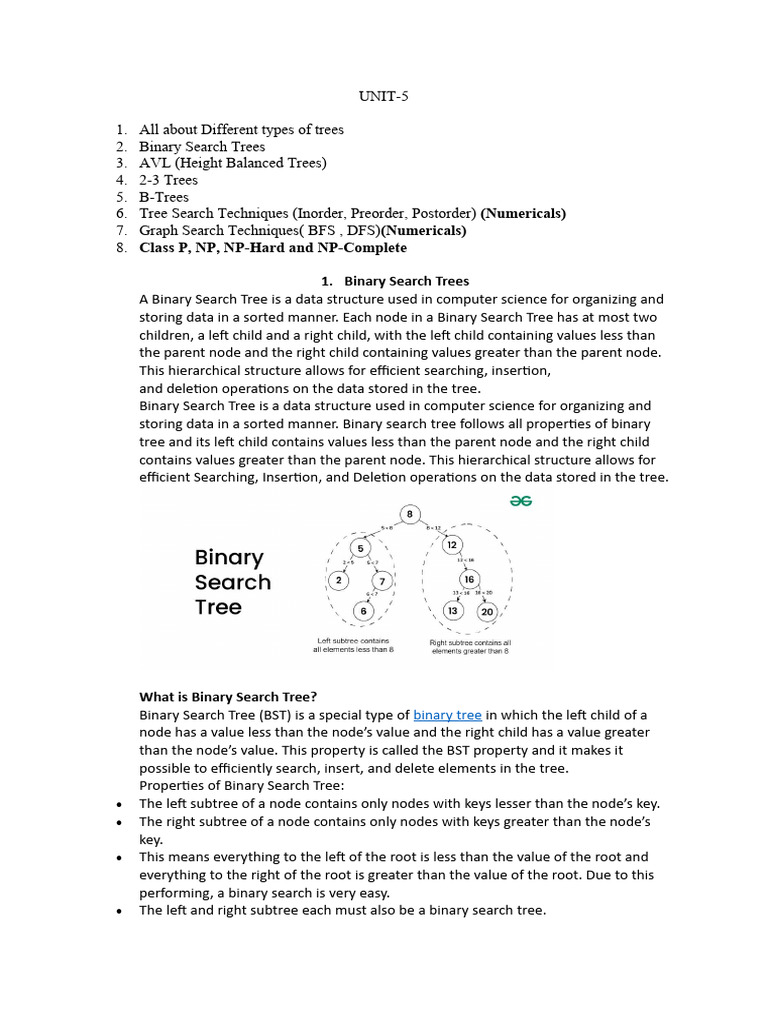 Understanding Binary Search Trees and Traversal | PDF | Theoretical ...