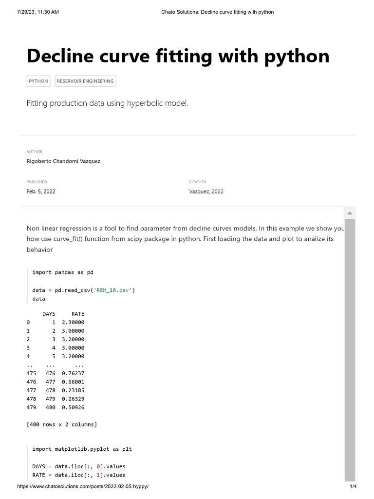 Python Decline Curve Fitting Guide | PDF | Multivariate Statistics ...