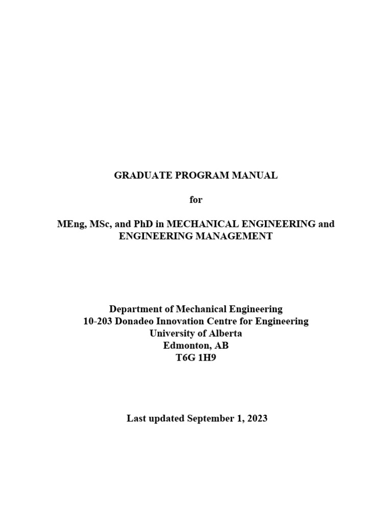 Gradprogrammanual 2023 09 01 1 | PDF | Thesis | Doctor Of Philosophy