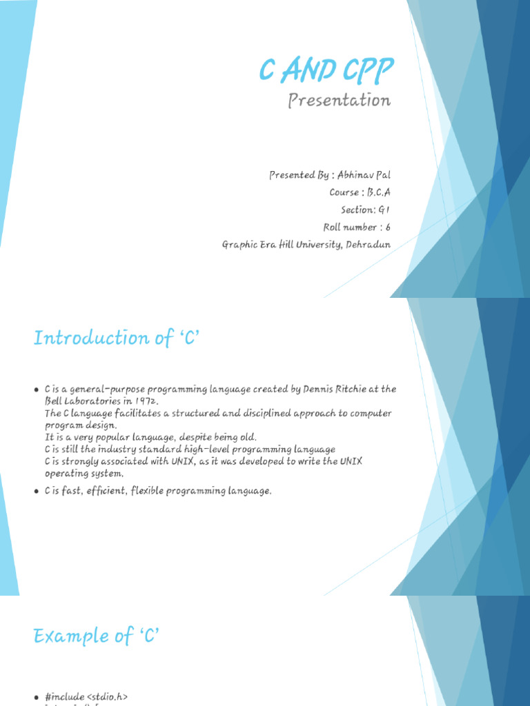 Presentation C and CPP | PDF