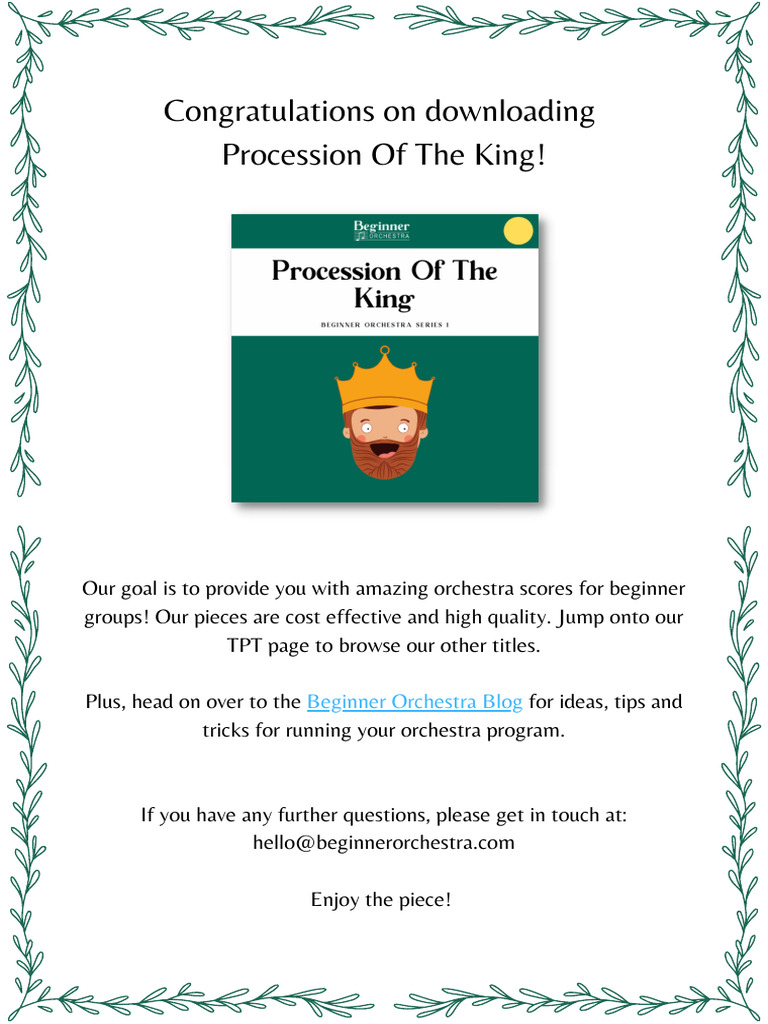 Procession of The King | PDF | Baroque Music | Classical Music