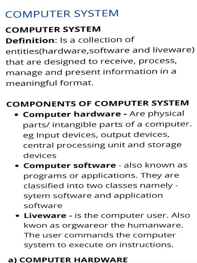 Overview of Computer System Components | PDF | Computer Architecture ...