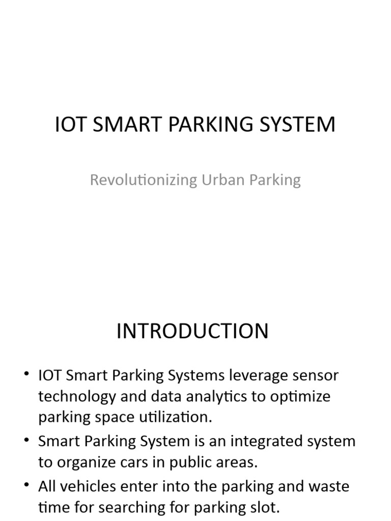 Iot Smart Parking System | PDF