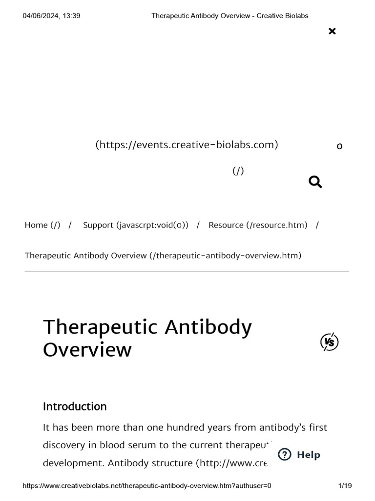 Therapeutic Antibody Overview - Creative Biolabs | PDF | Antibody ...